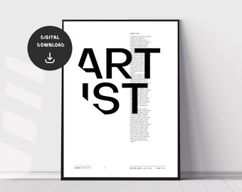 Custom Music Lyrics Poster, Minimal Typography Music Print, Favourite Song Lyrics Print, First Dance, Custom Lyrics Print, Digital Download