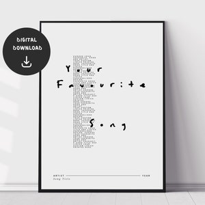 Personalised Song Lyrics Print, Minimal Music Poster, Custom Lyrics Poster, Song Lyrics Music Poster, First Dance Song, Digital Download