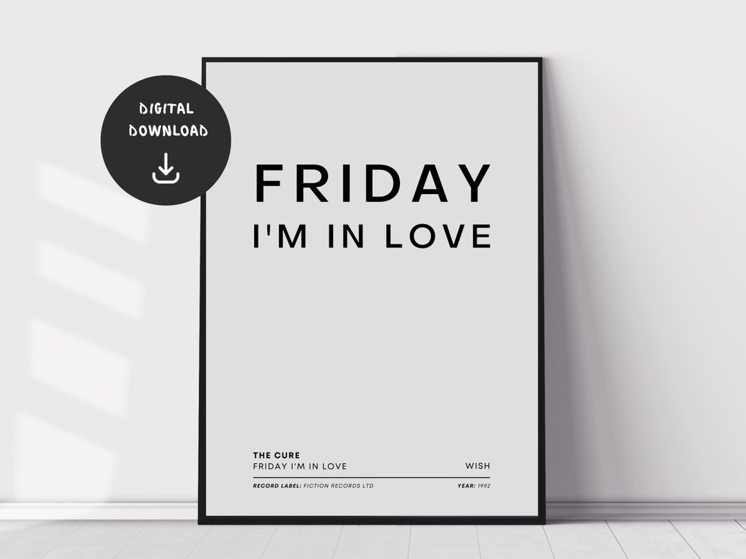 The Cure Friday I'm in Love Music Wall Print Indie - Etsy