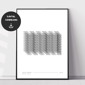 Novo Amor, Linee di stato, Stampa da parete musicale, Poster musicale minimale, Arte da parete musicale indie, Stampa testi stampabili, Download digitale