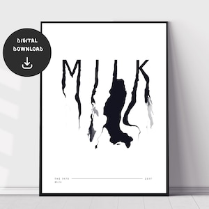 The 1975, Milk, Music Wall Print, Minimal Music Poster, Indie Music Wall Art, Printable Lyrics Print, Digital Download