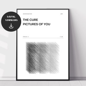 The Cure, Imágenes de ti, Impresión de pared musical, Cartel de música minimalista, Arte de pared de música indie rock, Impresión de letras imprimibles, Descarga digital