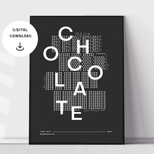 The 1975, Chocolate, Music Wall Print, Minimal Music Poster, Indie Music Wall Art, Printable Lyrics Print, Digital Download
