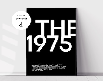 The 1975, Discography Art, Digital Download Music Print, Music Wall Print, Indie Minimal Music Poster, Printable Music Print