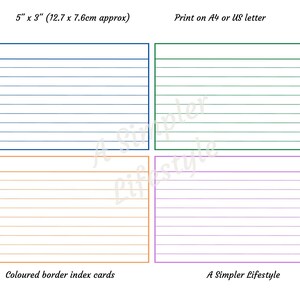 Free Printable Index Cards 5x3