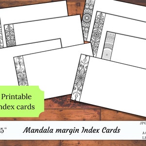 Fiches imprimables de cartes mandalas pour cahier journal, ensemble 8 cartes organisation ou étudiant, fiches planificateurs scrapbook