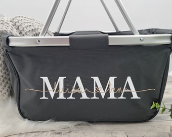 Personalized shopping basket ⎮Basket with desired text ⎮ Personalizable ⎮Bag with print