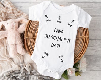 Baby Body Papa du schaffst das, Geschenk zur Geburt, Schwangerschaftsverkündung, werdende Eltern