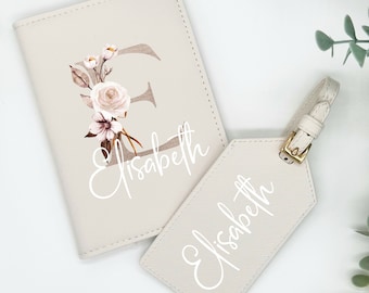 Reisepasshülle personalisiert ⎢Buchstabe und Name⎢Geschenk Urlaub⎢Hülle und Kofferanhänger⎢Weltreise