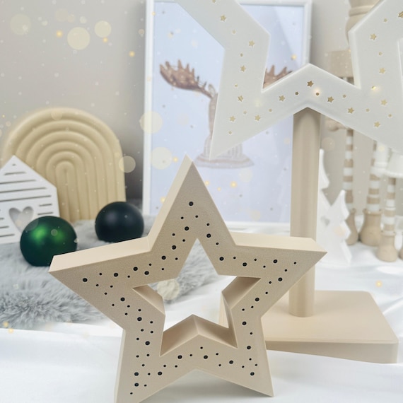 3D gedruckter Leuchtstern mit Lichterkette und Stnder | Weihnachtsstern  moderne Deko & Geschenkidee - Etsy.de