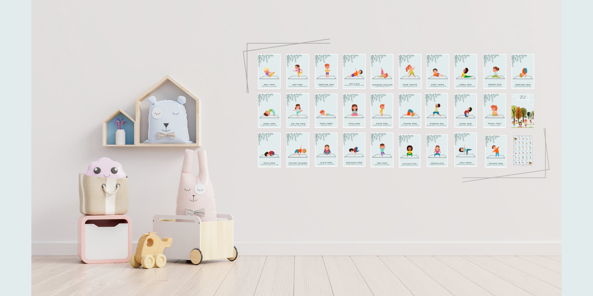 28 printable yoga kids cards children movement activity stretch cards
