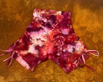 Ice Dyed Organic Cinch Short Yoga Stretch Hennep Handgemaakt Klein In Supernova