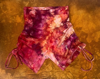 Ice Dyed Organic Cinch Short Yoga Stretch Hennep Handgemaakt L In Supernova