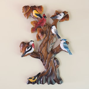 Handcrafted Intarsia Cardinal Wooden Wall Decor Art Piece