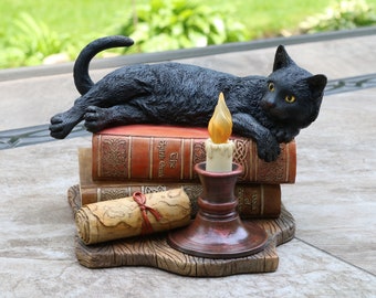 Handmade Cat, The Witching Hour Lisa Parker, Lisa Parker Statue, Black Cat Home Decor, Black Cat Statue, Black Cat Office Decor
