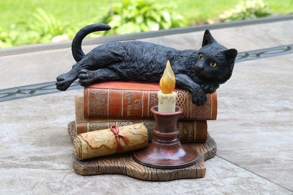 Handmade Cat the Witching Hour Lisa Parker Statue Black Cat Home Decor Black Cat Statue Black Cat Office Decor Halloween Tabletop Etsy Canada