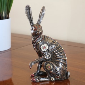 Steampunk Jack Rabbit, Handmade Jack Rabbit, Bronze Jack Rabbit, Handmade Steampunk Jack Rabbit, Jack Rabbit Figurine, Jack Rabbit Statue