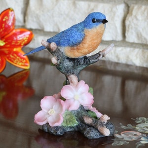 Handcrafted Bluebird Figurine for Artistic Home Decor Gifts