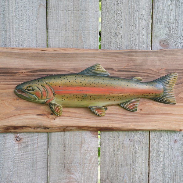 Wood Trout Wall Art Etsy