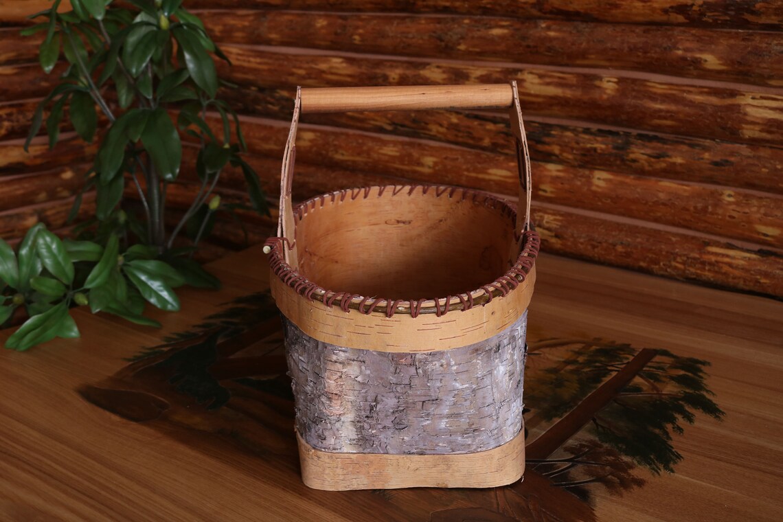 Medium Birch Bark Basket Medium Handcrafted Birch Bark Etsy