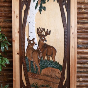 Deer Pine Door, Handmade Deer Pine Door, Handcrafted Pine Door, Wolf Solid Wood Door, Rustic Cabin Door, Unique Cabin Door, Deer Door