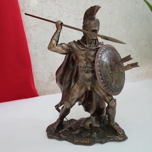 King Leonidas, Spartan King Leonidas, Bronze Leonidas Statue, Ancient Greek Decor, Leonidas Office Decor, Spartan Figurine