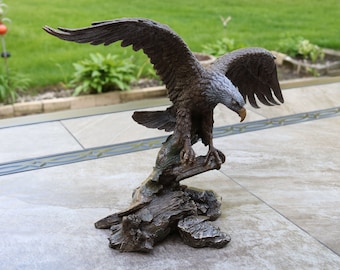 Bald Eagle Flying, Handmade Bald Eagle Flying, Large Bald Eagle Flying, Bald Eagle Home Decor, Bald Eagle Statue, Handcrafted Eagle