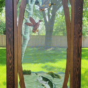 Bass Screen Door, Handmade Screen Door, Handcrafted Bass Screen Door, Bass Pine Screen Door, Bass Cabin Screen Door