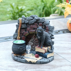 Black Cat, Black Cat Decor, Halloween Black Cat, Black Cat Halloween Decor, Black Cat Statue, Halloween Tabletop