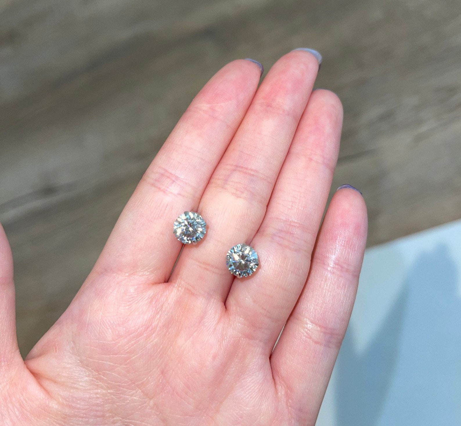 1 cts round flowless man made diamond stud earrings 14K solid Etsy