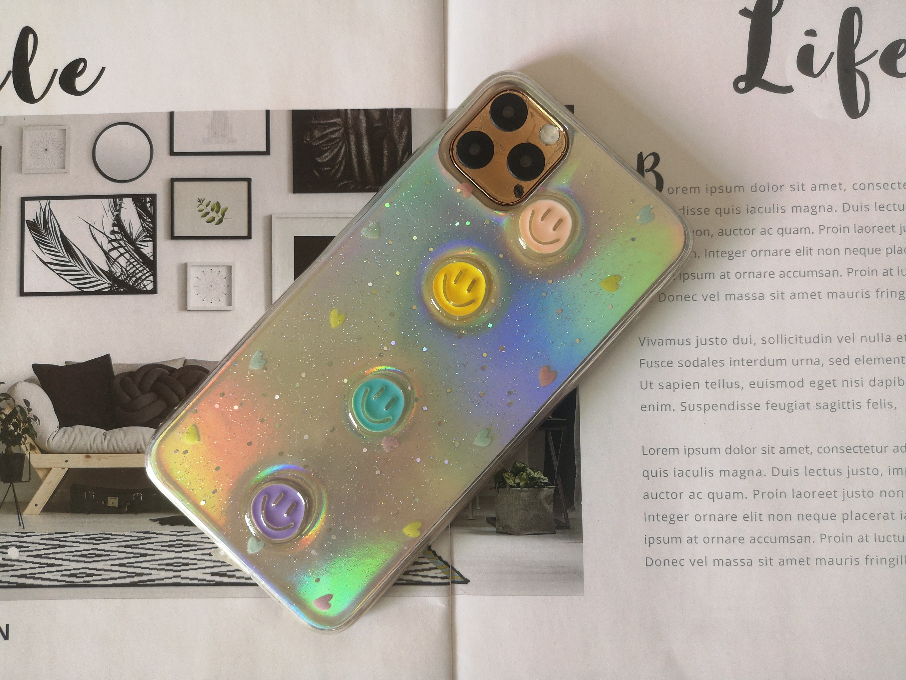 Smiling Holographic iphone 11 Case iPhone 12 11 Pro Max case Etsy