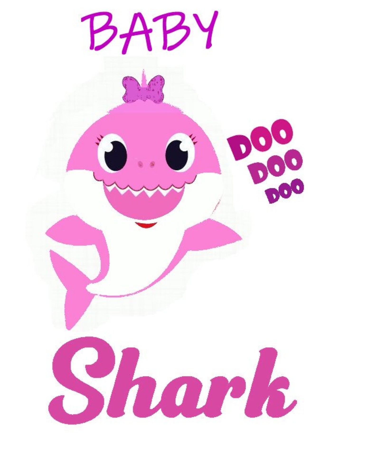 Baby shark iron on transfer | Etsy