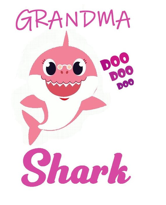 Baby Shark Grandma Shark Iron on Transfer | Etsy