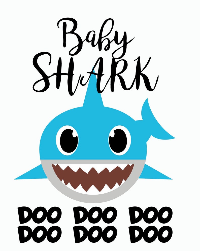 Baby shark iron on transfer Etsy