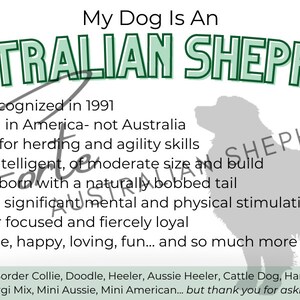 My Dog Is An Australian Shepherd Business Card