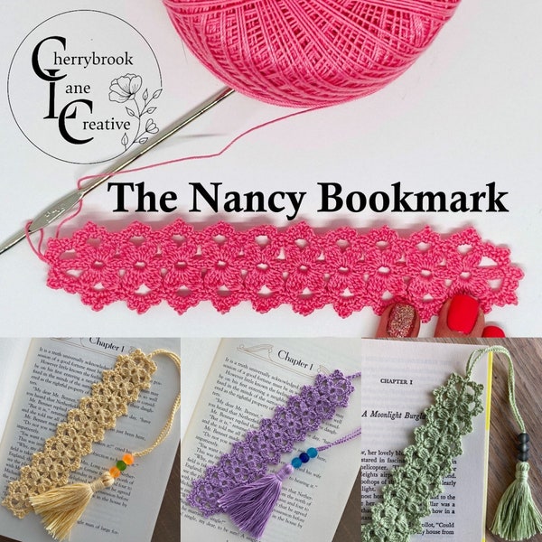 Le modèle PDF de marque-page au crochet de Nancy - Créez un marque-page à motif floral magnifique et complexe avec ce modèle facile à suivre !