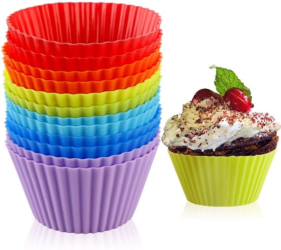 Silicone Cupcake Baking Cups, Reusable & Non-Stick Muffin Cupcake Liners  Holders