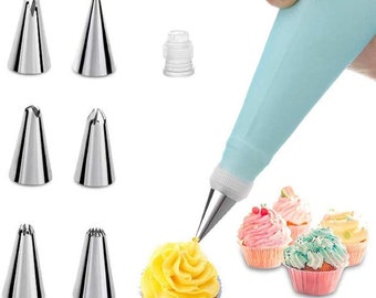 Heavy Duty Disposable Icing Piping Bags Pastry Bags Tips Set-100 Pcs Cake  Supplies |Baking Supplies with 6 Pipping Tips 4 ties 15inch