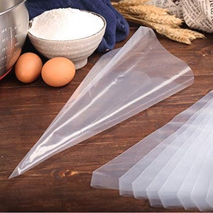 100 Pcs Disposable Pastry Piping Bags Extra Thick, Cake Decorating Bag, Anti-Burst Cupcake Icing Bags, Dessert  Cookies Pastries  (15 inch )