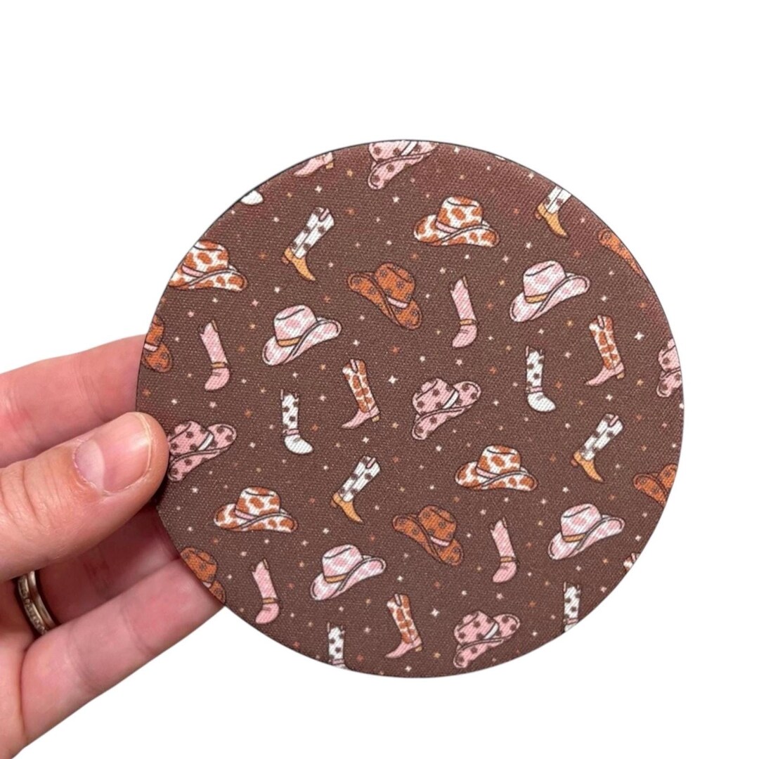Cowboy Boots and Hats Neoprene Drink Coaster, Western Accessory - Etsy