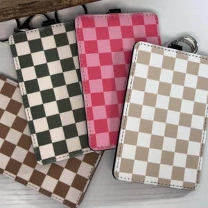 Monedero/tarjetero con llavero de tablero de ajedrez, porta identificación, accesorio pequeño para la muñeca, llavero/tarjetero, billetera de viaje
