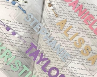 Handmade Bookmark, Personalized Name Acrylic Bookmark, Bookmark with Name, Personalized Gifts, Gifts for Book Lovers, Book Accessories