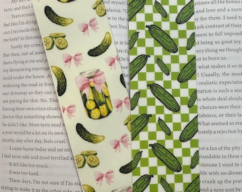 Pickle Lover double-sided paper bookmark, bookmarks, book accessories, reading gifts