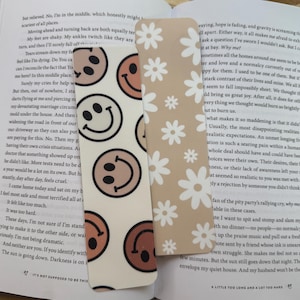 Happy Face double-sided paper bookmark, bookmarks, book accessories, reading gifts