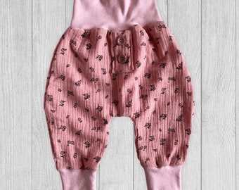 Pumphose zum mitwachsen in Größe 50-122, Mitwachshose, Baby,  Jungen und Mädchen, Unisex-Babykleidung, Leggings