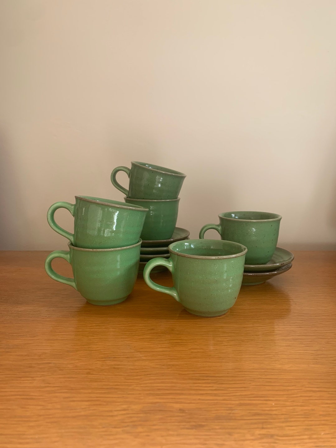6 X Habitat Japan Pea Cups & Saucers Extremely Rare Etsy