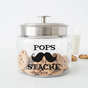 Pops Stache SVG Fichier de téléchargement instantané, SVG de fête des pères, Pops Lolly Jar SVG