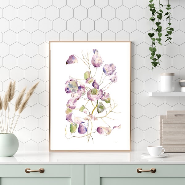 Vintage Botanical Honesty Print