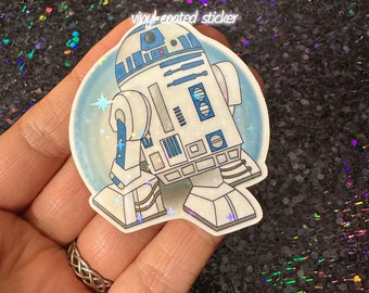 R2D2 Droid Holographic Star Wars Vinyl Coated Sticker