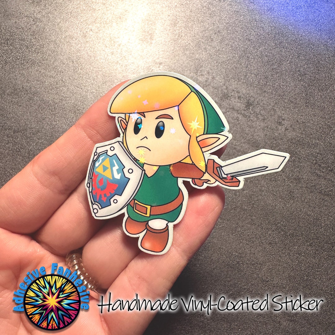 Link's Awakening Holographic Sticker, Legend of Zelda Vinyl Coated ...